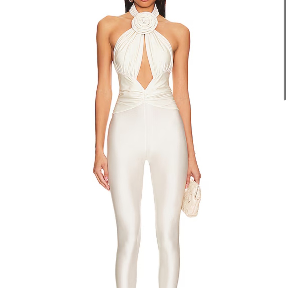 Ronny Kobo Abreen Catsuit in Pearl - Size Small